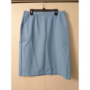 DonnKenny Women's Powder Blue Elastic Waist Polyester Knee Length Skirt Size 20
